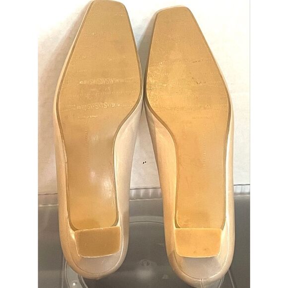 STUART WEITZMAN Vintage Metallic Gold Bow Accent Kitten heels Elegant Cream6.5 M - Picture 10 of 10